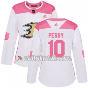 Anaheim Ducks Trikot Corey Perry 10 Adidas 2017-2018 Weiß Pink Fashion Authentic - Dame
